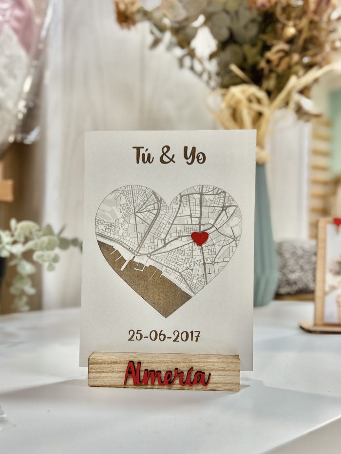 Cuadro con Mapa Personalizado en Madera